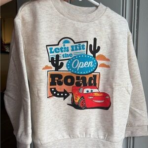 3/4yr Lightning Mcqueen Fleece Pullover NEW WITH TAGS Beige